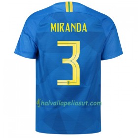 Jalkapallo Pelipaidat Brasilia Miranda 3 World Cup 2018 Vieraspaita